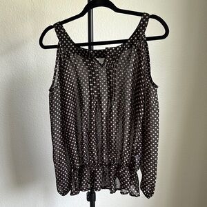 New York and Company Polka Dot Off-Shoulder Women's Top